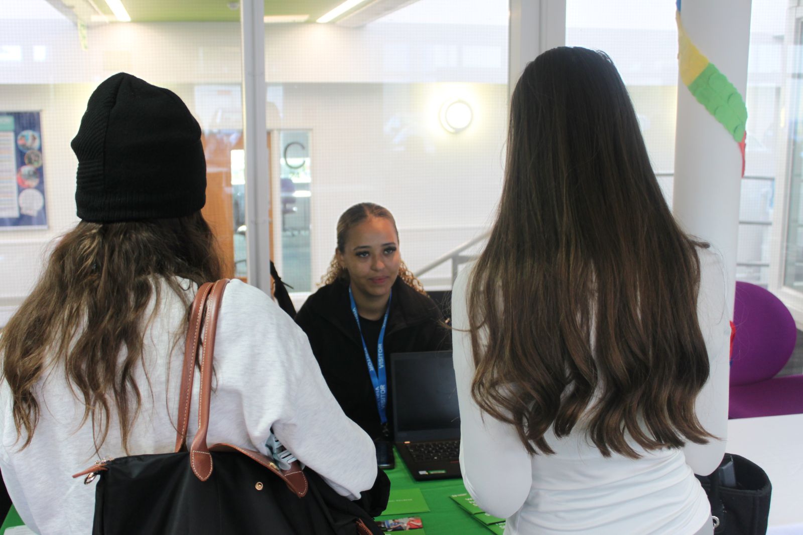 Students speaking with Nuffield representative