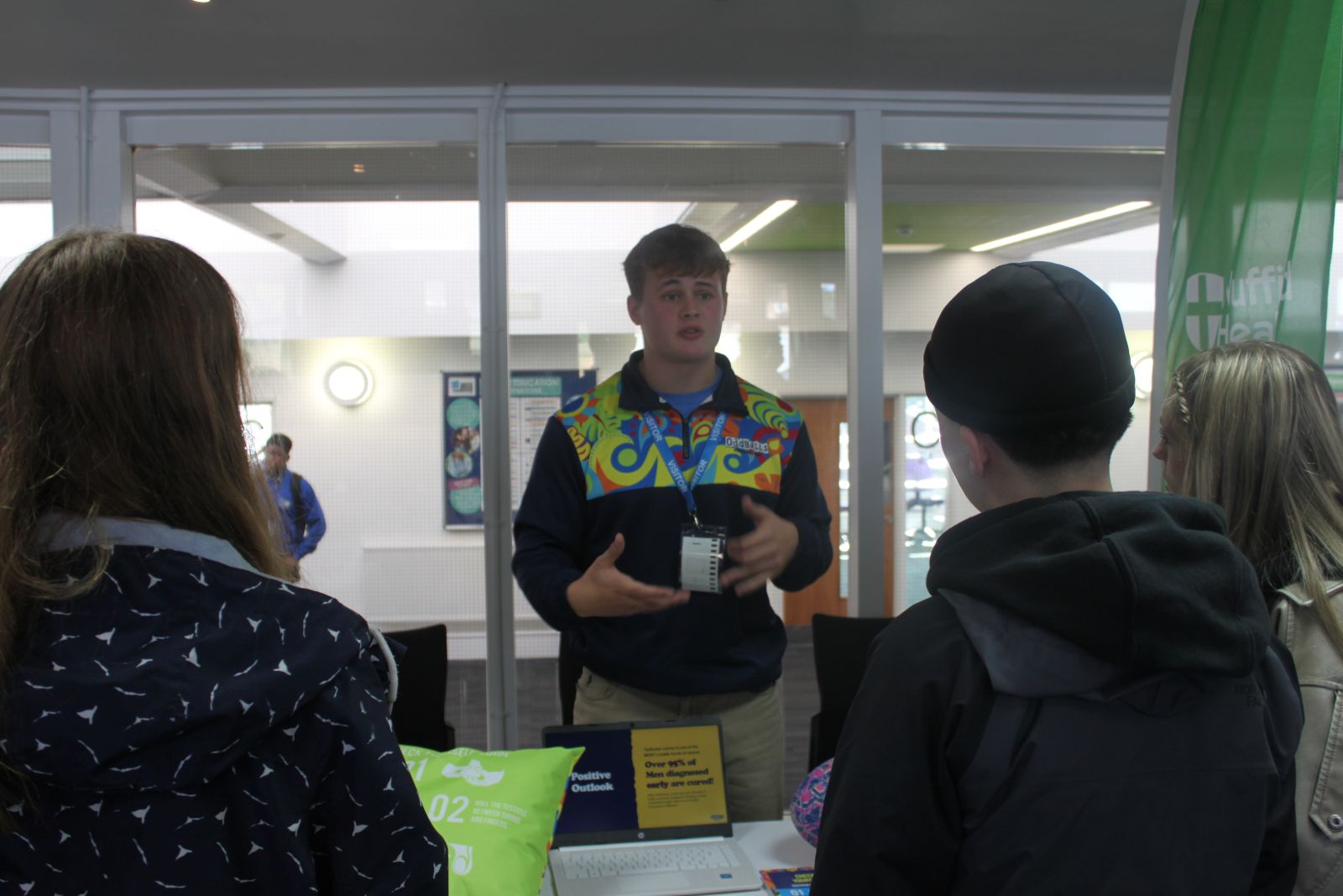 Students speaking to Oddballs representative